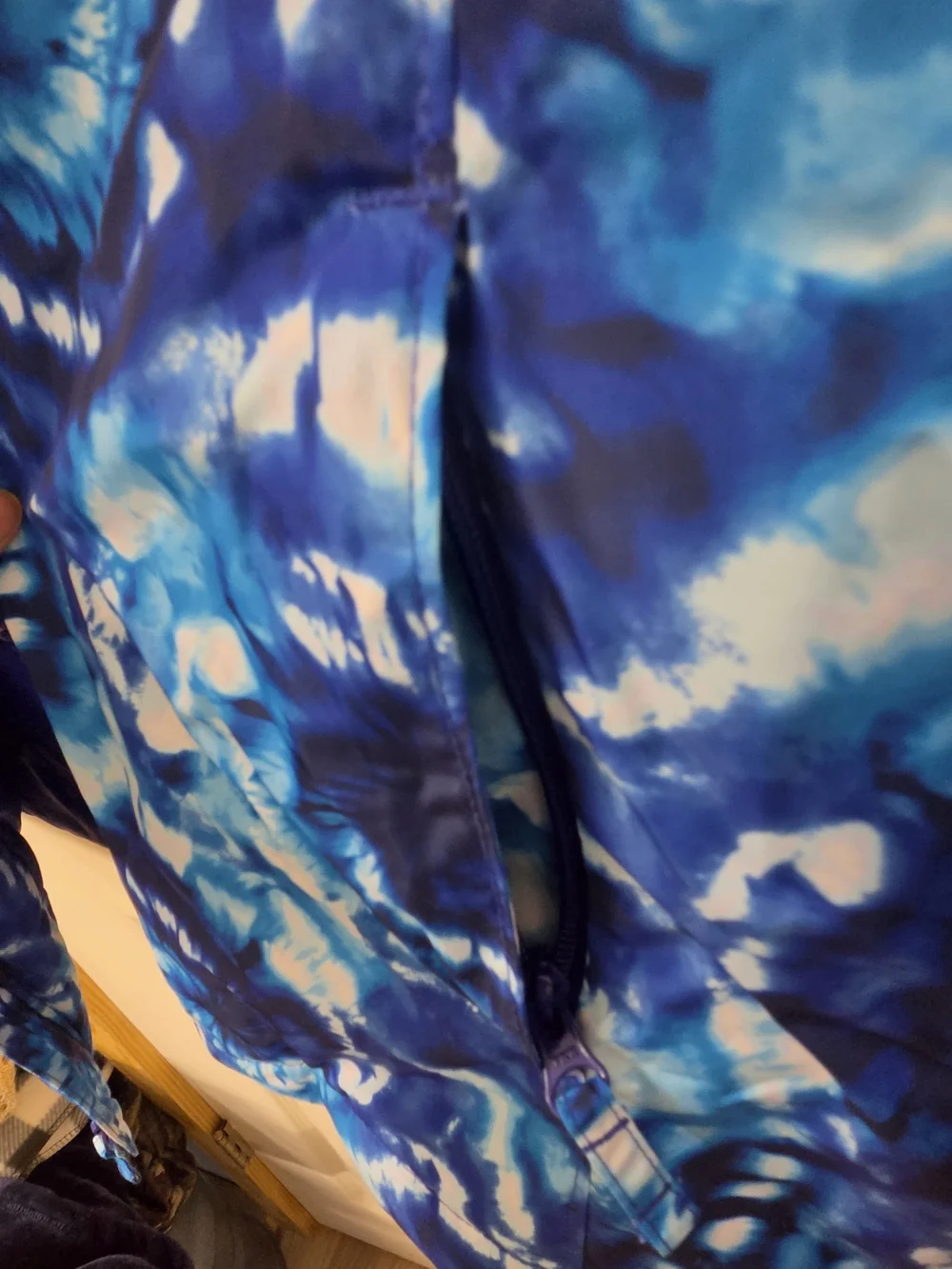 Lands' End Kids Blue Tie-Dye Hooded Puffer Jacket